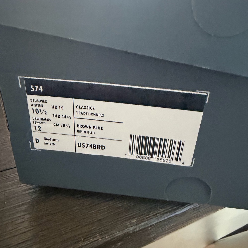 New Balance 574 Orange & Blue Shoe Box Label - Picture 3 of 4